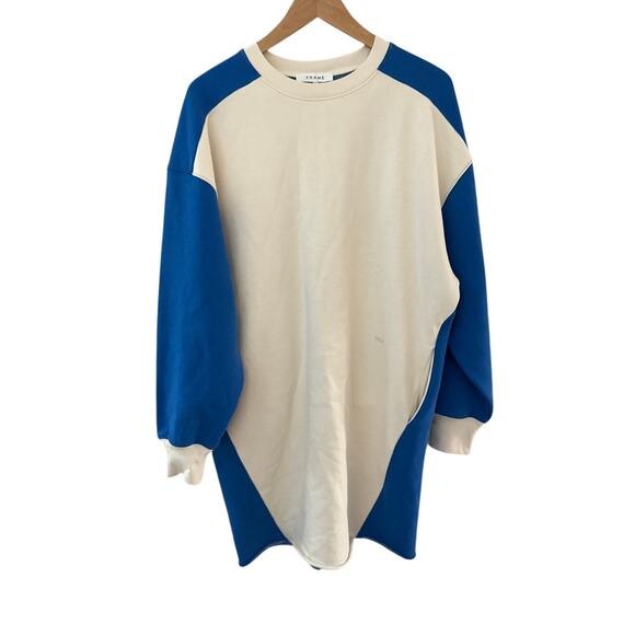 FRAME Oversized Sweatshirt Dress Jet Stream Multi Size XS/Small - Picture 5 of 14